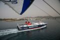 Παλαιότερη αεροφωτογραφία πλοίου της Hellenic Seaways που προσεγγίζει στην Αίγινα. Αεροφωτογραφία: Ιωσήφ Παπαδόπουλος. 